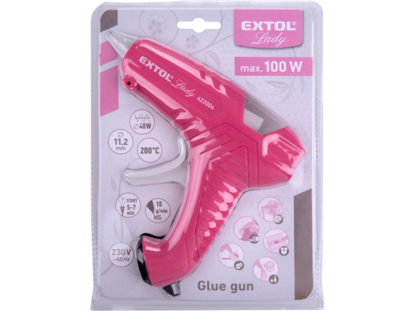 pištoľ tavná lepiaca, ?11mm, 40W, ružová