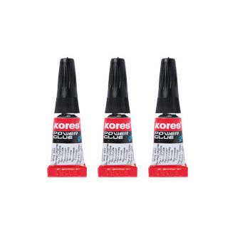 Kores sekundové lepidlo, Power Glue, Gél, 3x1g