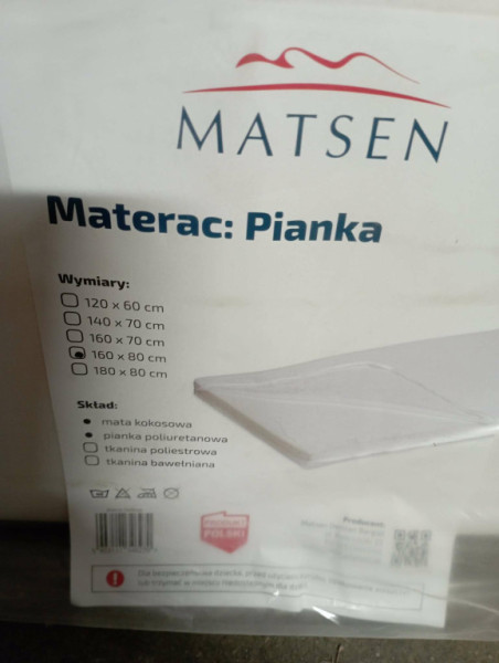 TURYN Matrac 160x80x8 cm Biela
