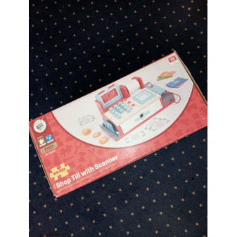 Bigjigs Toys Drevená pokladňa červená
