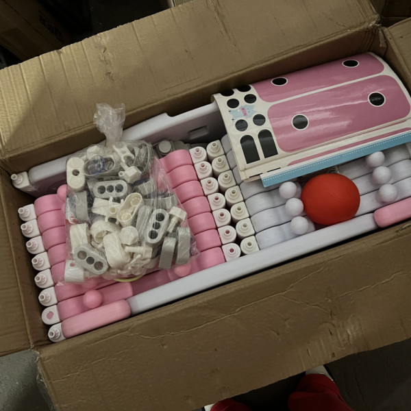 Aga4Kids Detská plastová ohrádka 186x156x64 cm Ružová DZ839