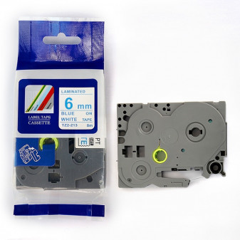Alternatívna páska Brother TZ-213 / TZe-213, 6mm x 8m, modrá tlač / biely podklad