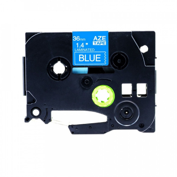 Alternatívna páska Brother TZ-565 / TZe-565, 36mm x 8m, biela tlač / modrý podklad