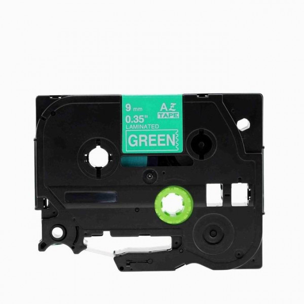 Alternatívna páska Brother TZ-725 / TZe-725, 9mm x 8m, biela tlač / zelený podklad