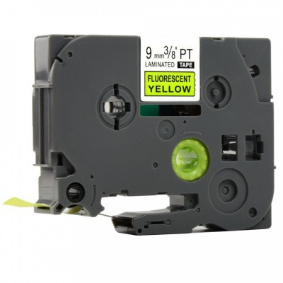 Alternatívna páska Brother TZ-C21/TZe-C21, signálna 9 mm x 8 m, čierna tlač/žltý podklad