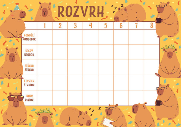 Rozvrh hodín Kapybary