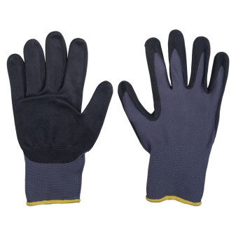 rukavice nylonové, bezšvíkové, polomáčané v nitrile, veľkosť 9'