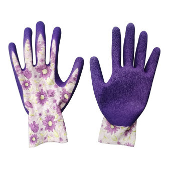 rukavice záhradné polyesterové, polomáčané v nitrile, veľkosť 8'