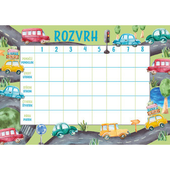 Rozvrh hodín Autá