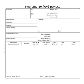 Faktúra -daňový doklad 2/3 A4