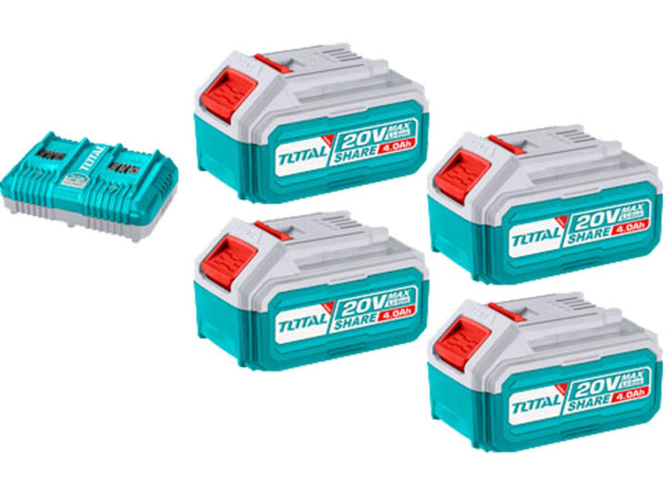 Súprava batérií a nabíjačky, 20V Li-ion, 4000mAh, industrial