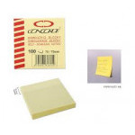 CONCORDE Samolepiace bloček žltý, 75x75mm, 100 listov, A1002