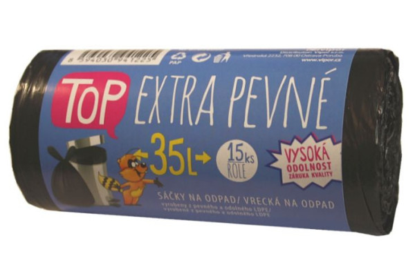 Vrecko do koša 35L 15 ks, LDPE, Top extra pevné 07026000