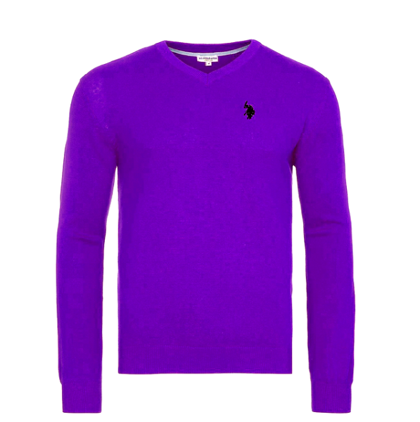 US Polo Assn Sveter V-Neck Purple