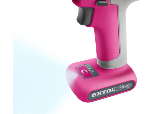 vŕtací skrutkovač aku, ružový, 12V Li-ion, 1500mAh