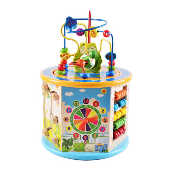Aga4Kids Drevená motorická kocka 7v1