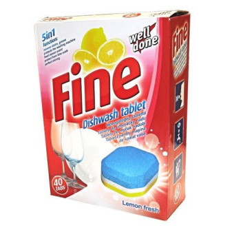 Welldone Fine 5v1 Lemon Fresh, tablety do umývačky, 40ks