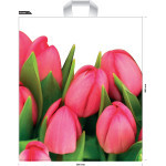 Plastová darčeková taška s potlačou - Tulipány